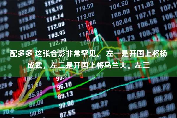 配多多 这张合影非常罕见。 左一是开国上将杨成武，左二是开国上将乌兰夫。左三